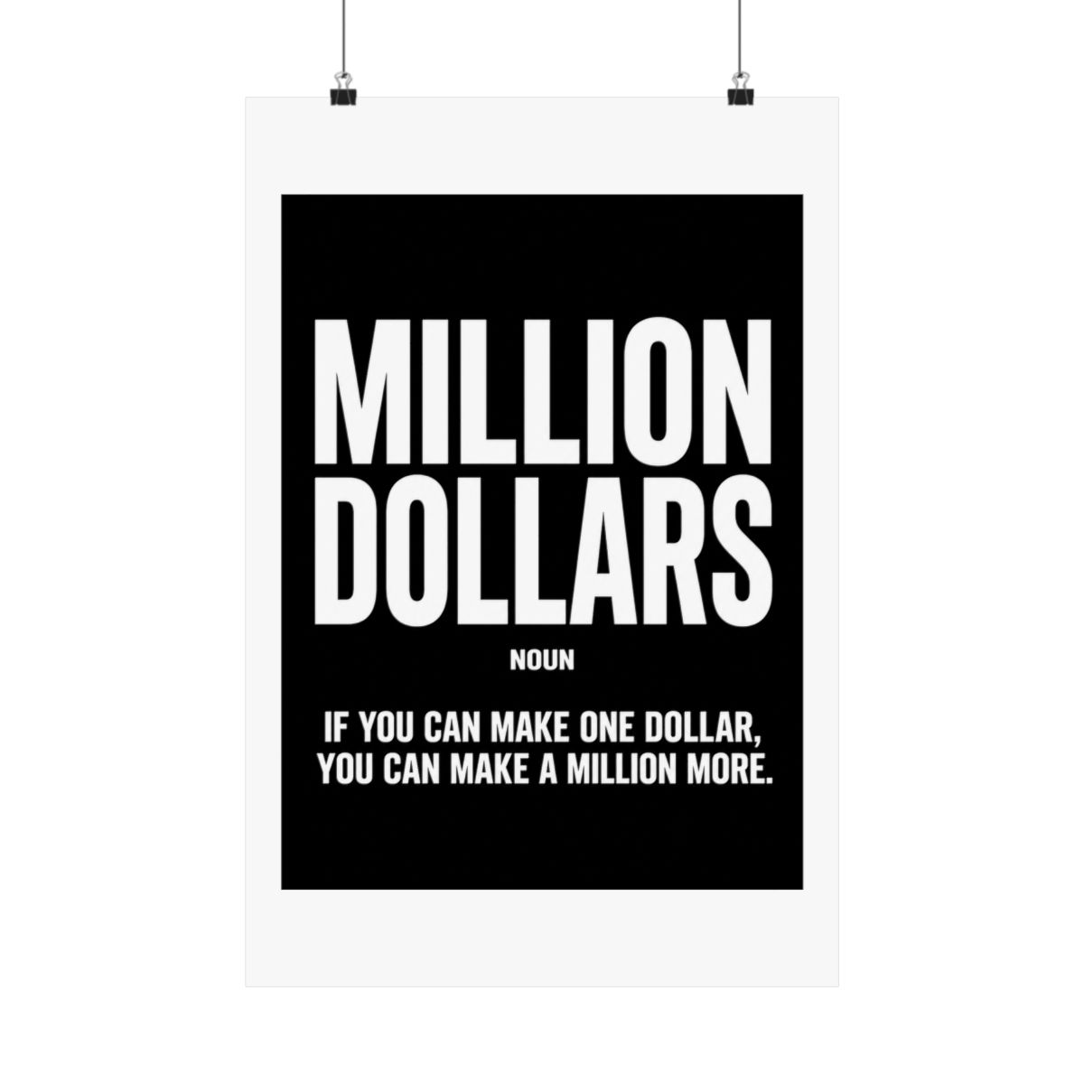 Million Dollars Poster Motivational Definition Posters For Office Wall Art Entrepreneur Prints Millionaire Sign Inspirational Money Wall Art - alternate angle 4, merchandise