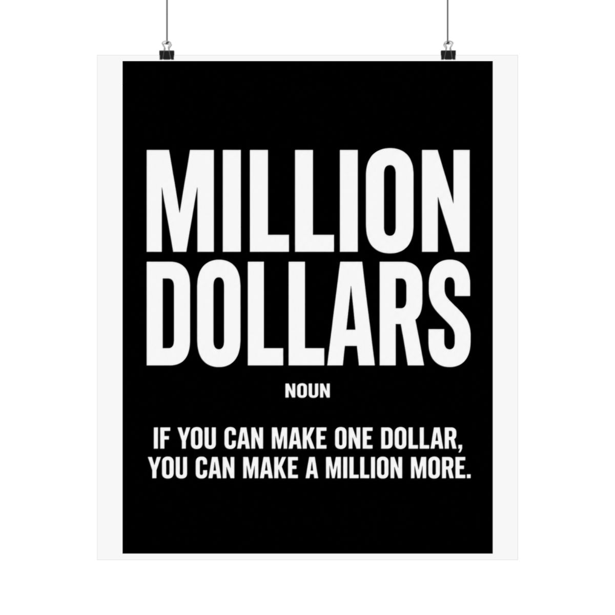 Million Dollars Poster Motivational Definition Posters For Office Wall Art Entrepreneur Prints Millionaire Sign Inspirational Money Wall Art - alternate angle 2, merchandise