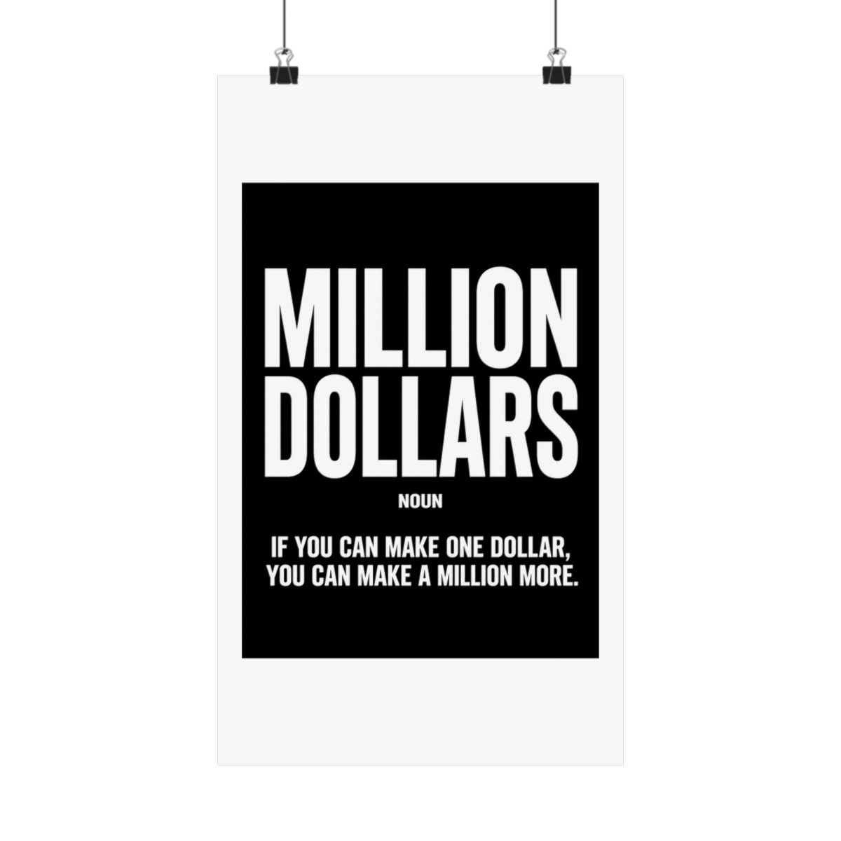 Million Dollars Poster Motivational Definition Posters For Office Wall Art Entrepreneur Prints Millionaire Sign Inspirational Money Wall Art - alternate angle 1, merchandise