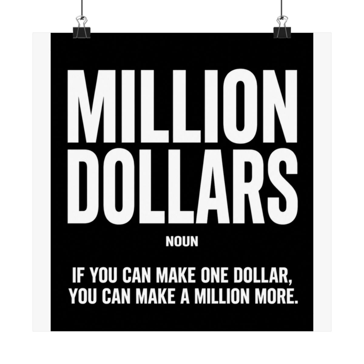 Million Dollars Poster Motivational Definition Posters For Office Wall Art Entrepreneur Prints Millionaire Sign Inspirational Money Wall Art - alternate angle 5, merchandise