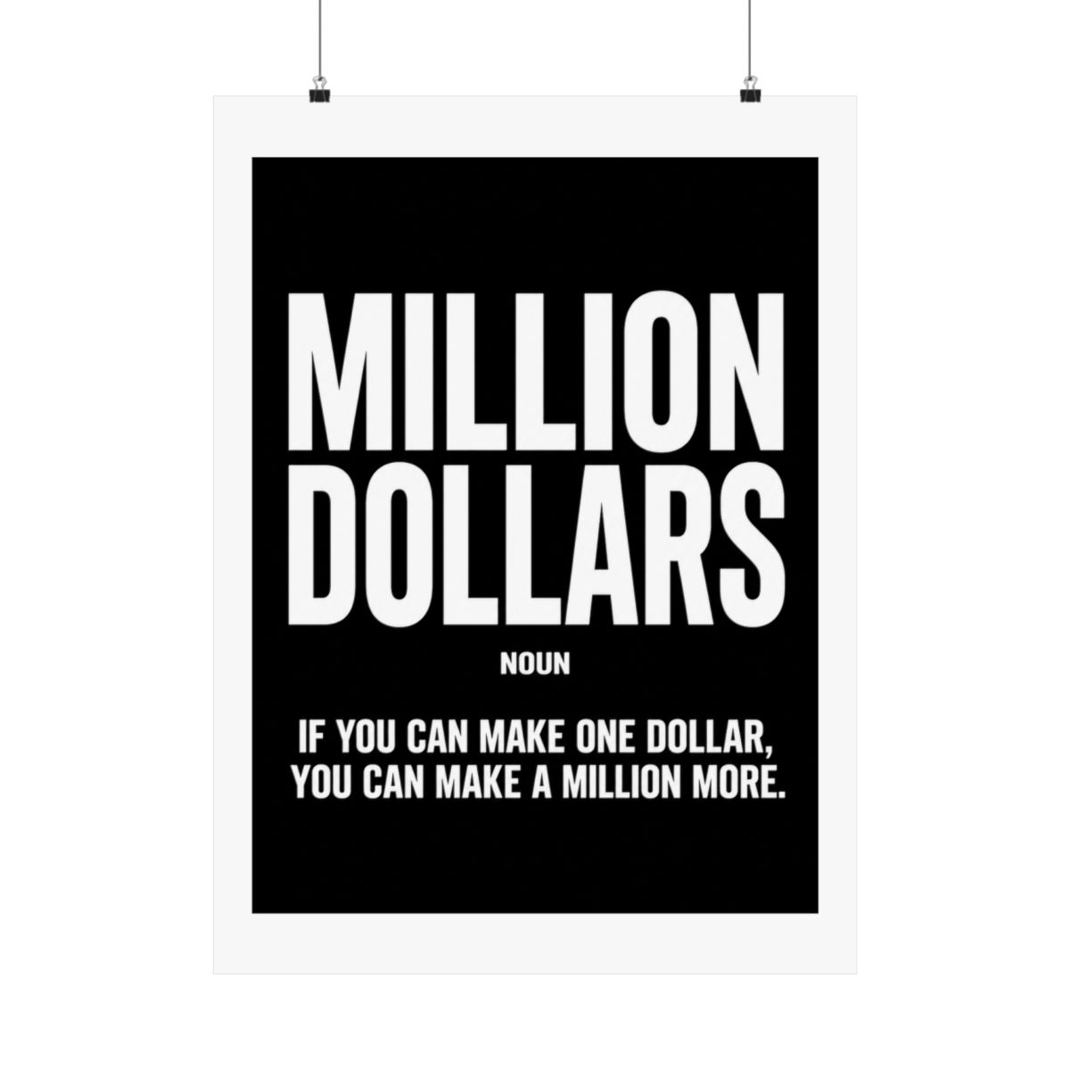 Million Dollars Poster Motivational Definition Posters For Office Wall Art Entrepreneur Prints Millionaire Sign Inspirational Money Wall Art - alternate angle 4, merchandise
