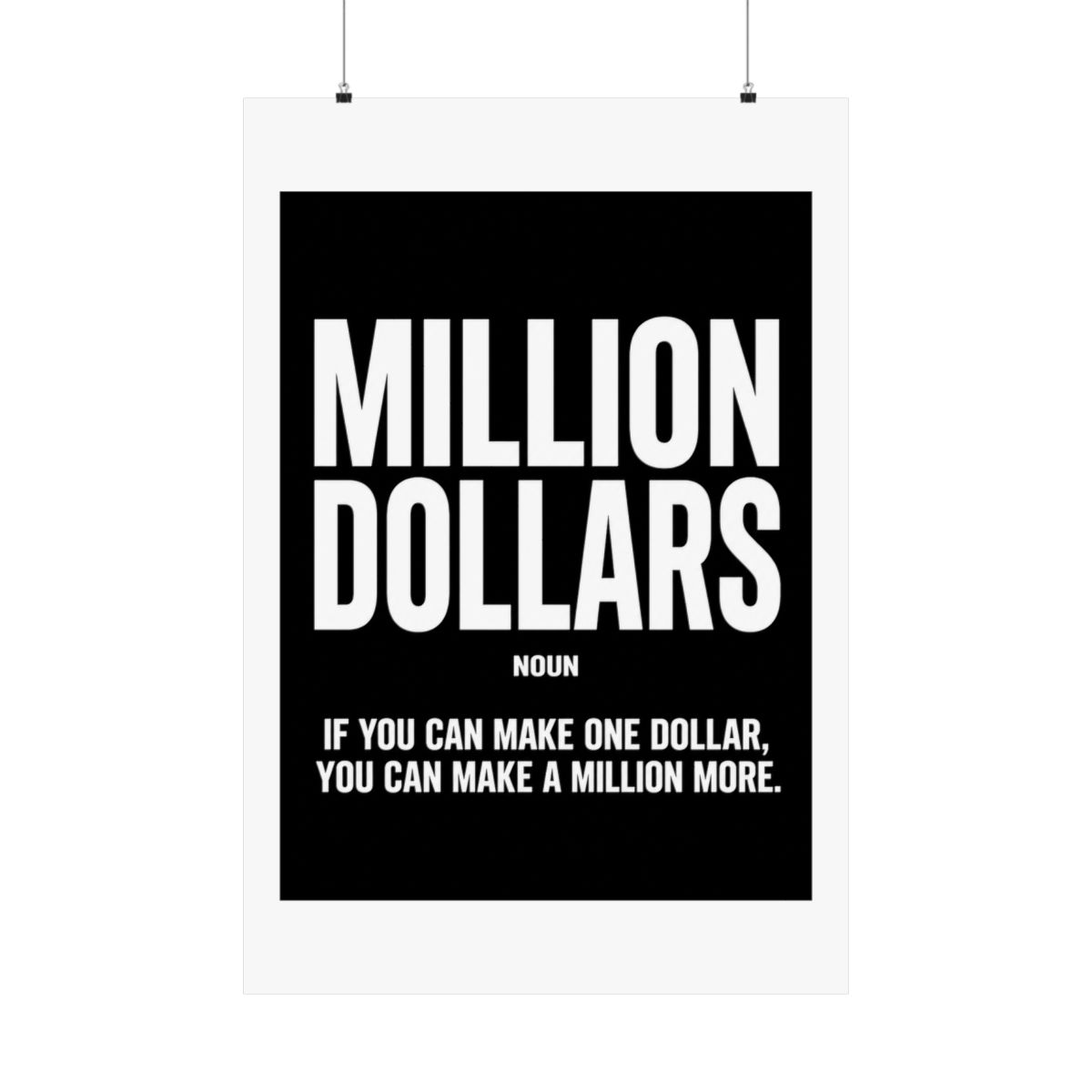Million Dollars Poster Motivational Definition Posters For Office Wall Art Entrepreneur Prints Millionaire Sign Inspirational Money Wall Art - alternate angle 5, merchandise