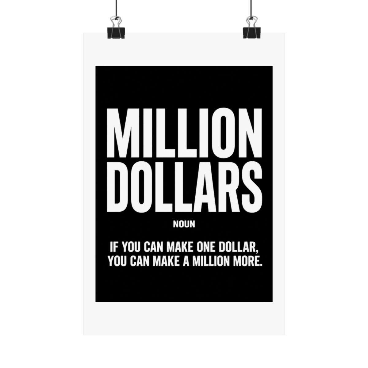 Million Dollars Poster Motivational Definition Posters For Office Wall Art Entrepreneur Prints Millionaire Sign Inspirational Money Wall Art
