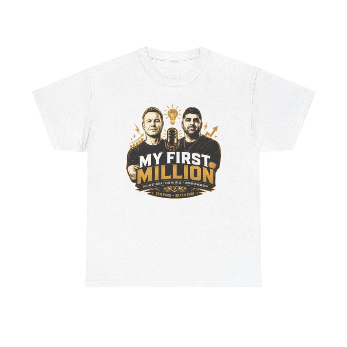 My First Million Tee | Podcast Logo T-shirt, Entrepreneur Podcast Shirt | My First Million Podcast - alternate angle 4, merchandise