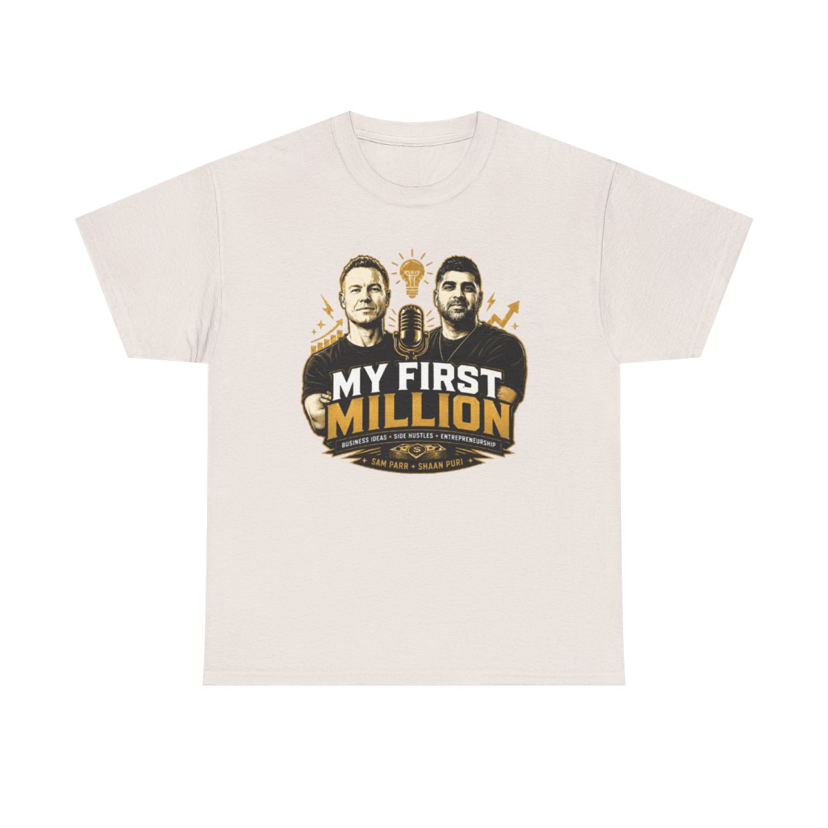 My First Million Tee | Podcast Logo T-shirt, Entrepreneur Podcast Shirt | My First Million Podcast - alternate angle 2, merchandise