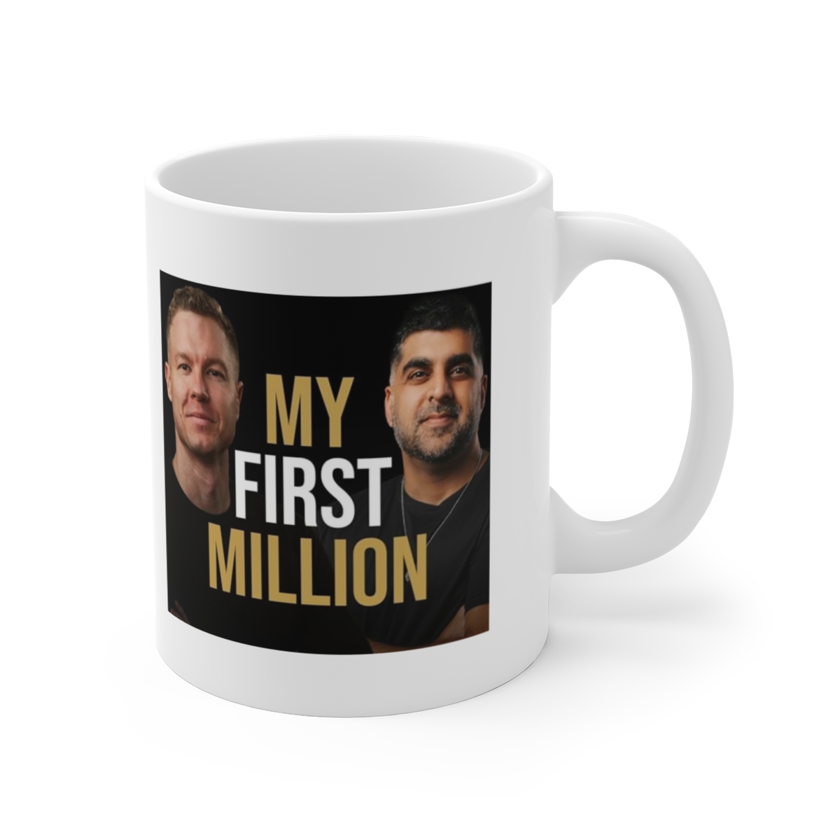 Black Portrait Photo Mug | 11oz Ceramic Coffee Cup | My First Million Podcast