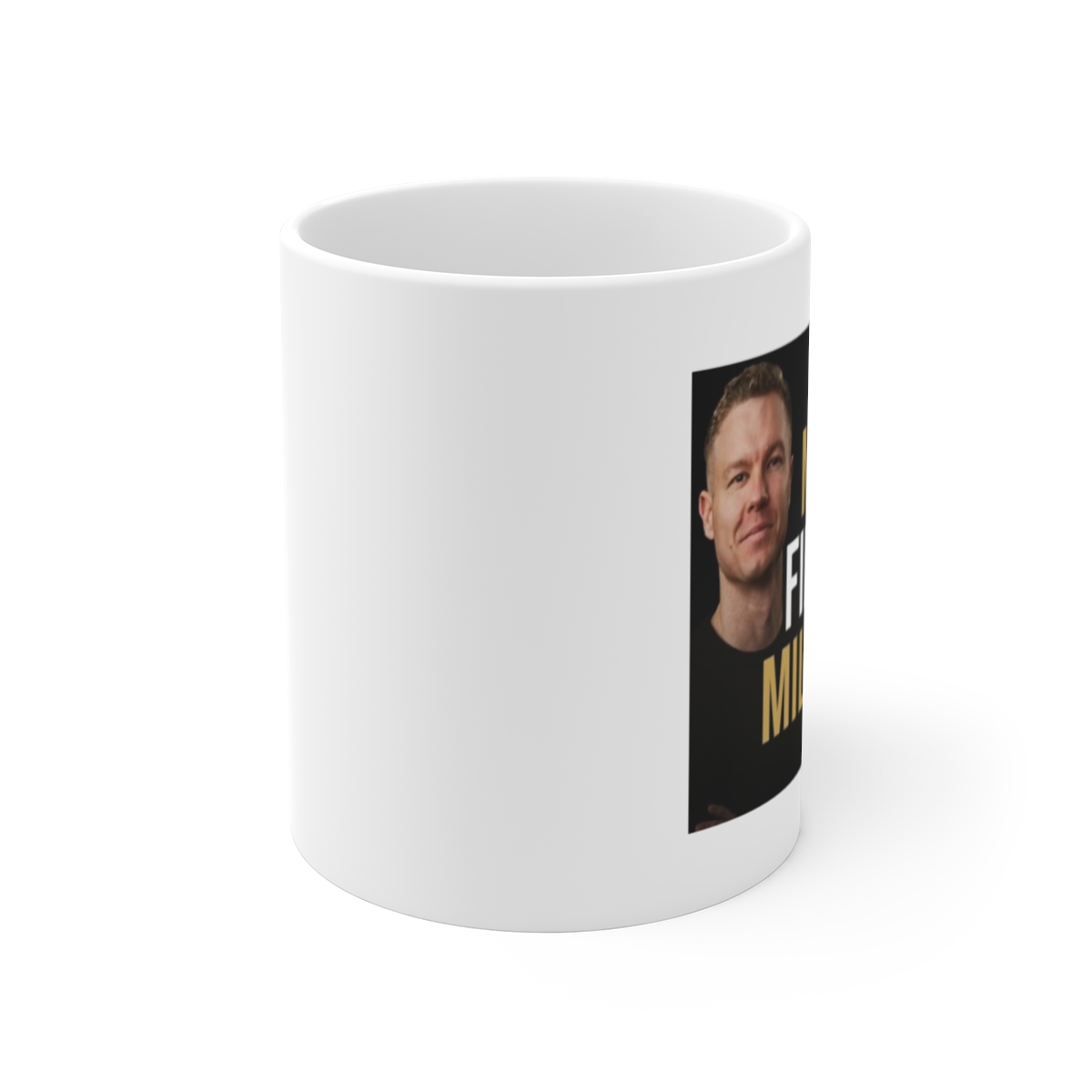 Black Portrait Photo Mug | 11oz Ceramic Coffee Cup | My First Million Podcast - alternate angle 1, merchandise