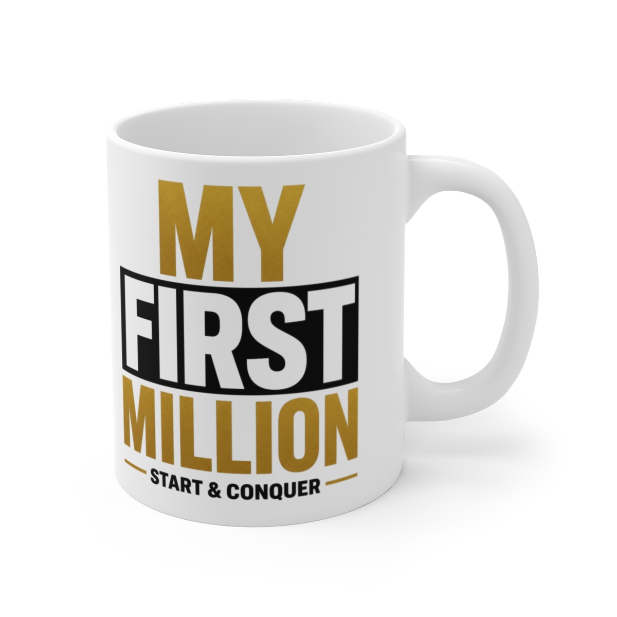 My First Million " and " White Mug