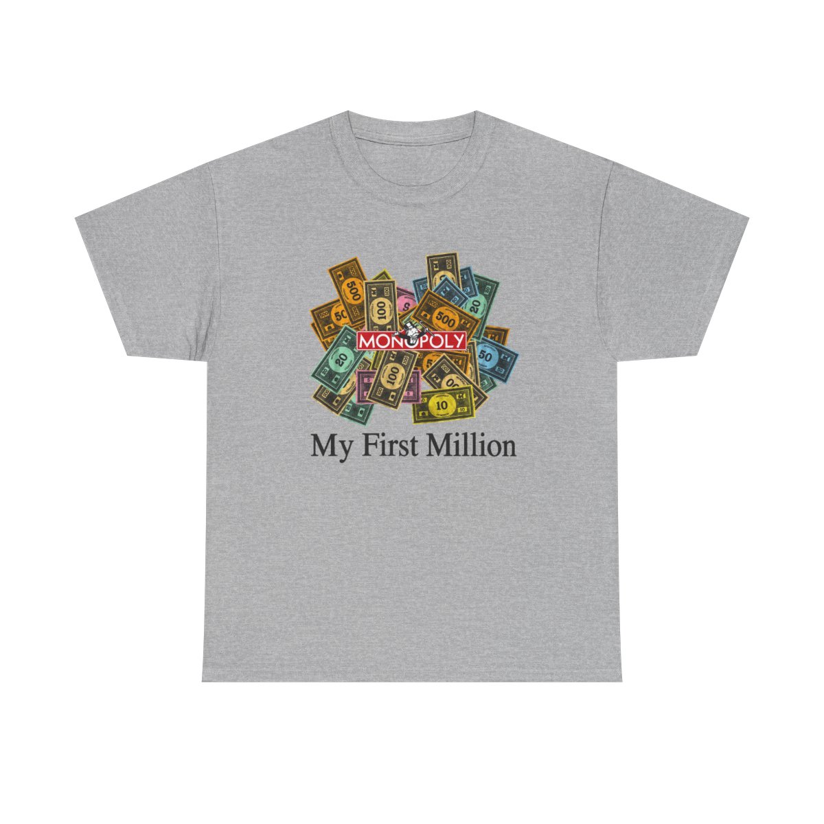 My First Million Monopoly Money Unisex Tee - alternate angle 3, merchandise